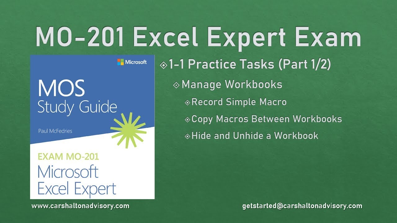 NEW*** MO-201 Excel 2019 Expert Exam Review 1-1 Practice Tasks (1/2)