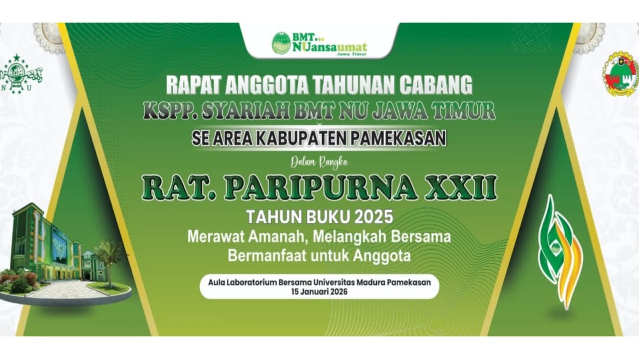 🔴(LIVE)  RAPAT ANGGOTA TAHUNAN (RAT) CABANG KSPP. SYARIAH BMT NU JAWA TIMUR RAT PARIPURNA XXII 2025