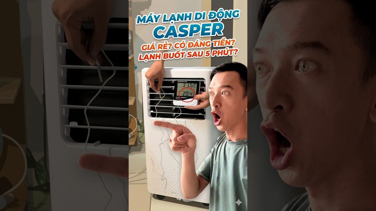 Review máy lạnh di động Casper, đập hộp điều hòa di động 1hp.