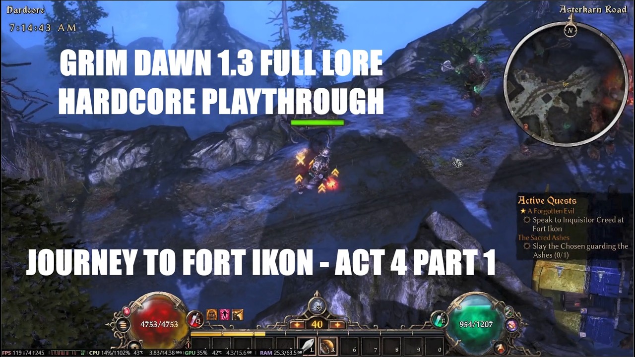 Grim Dawn 1.3 Lore HARDCORE Playthrough Act 4 Part 1