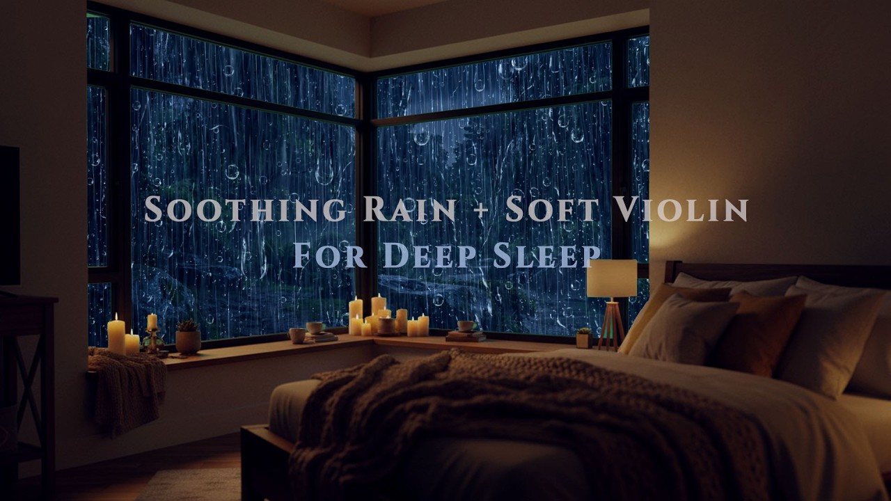Very Gentle Rain Meets Beautiful Violin 🎻🌧️ Fall Asleep Calm and Peacefully