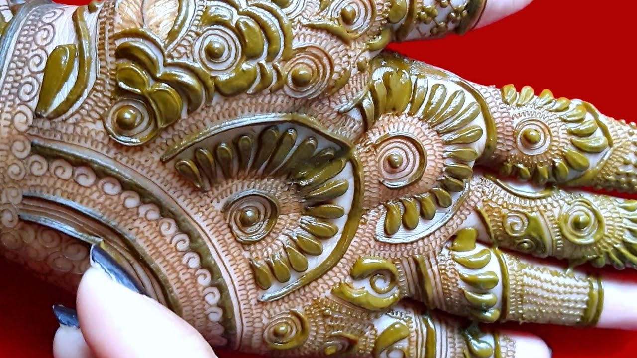 3D Henna Design Mehndi Design for bridal front hand l New stylish 2022 bridal dulhan mehandi design