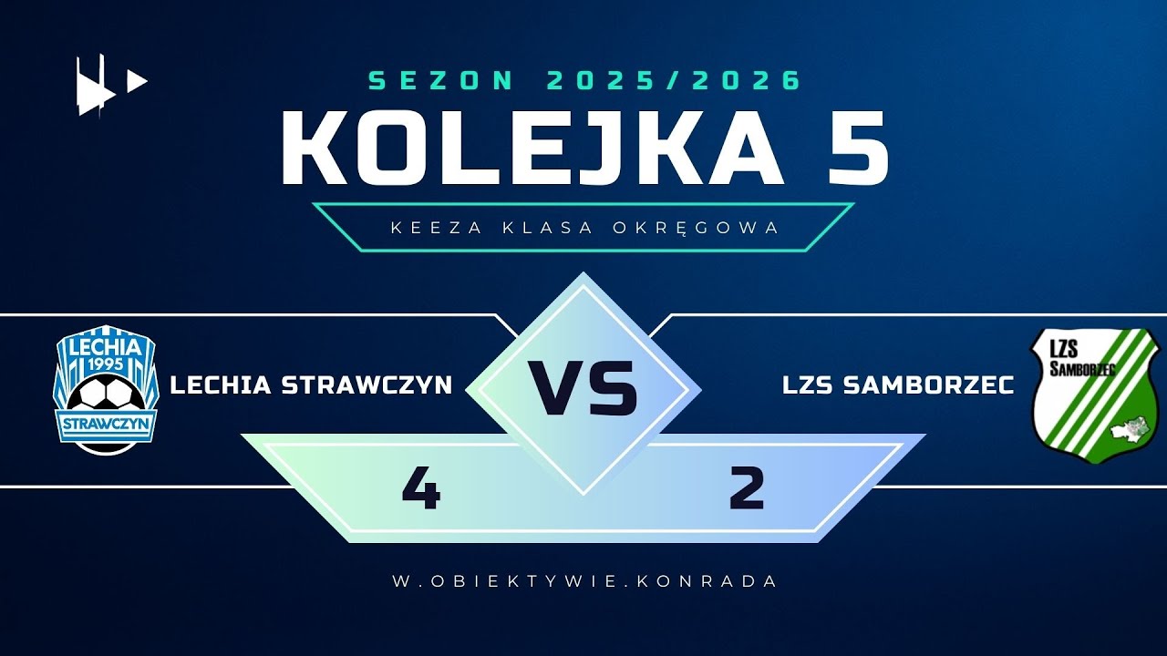 Lechia Strawczyn - LZS Samborzec | 4:2 | SKRÓT MECZU | KEEZA KLASA OKRĘGOWA | 2025/2026 | Kolejka 5