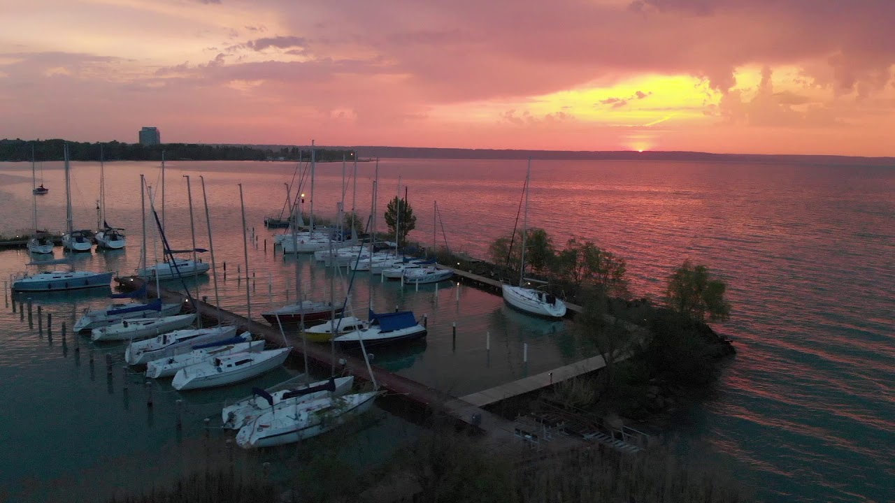 Lake Balaton - DJI Mavic Air -Drone Video - Sunrise - Balatonalm&aacute;di