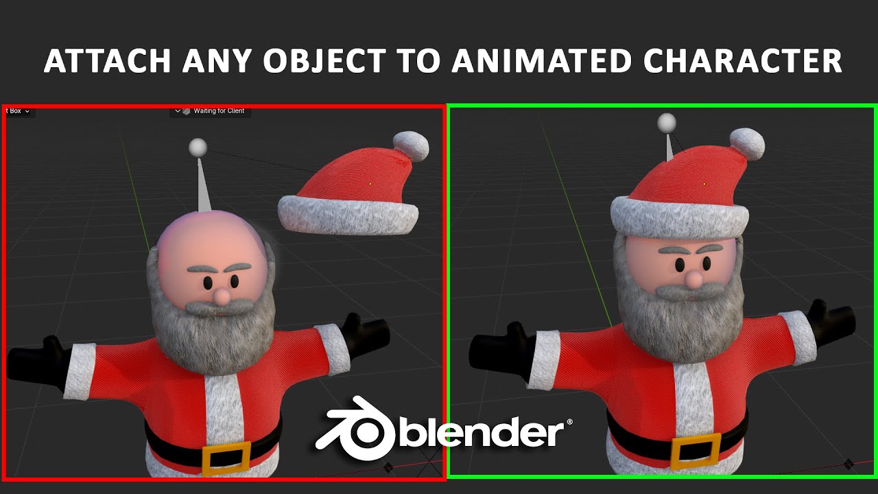 Как добавить объекты к оснащённому и анимированному персонажу в Blender