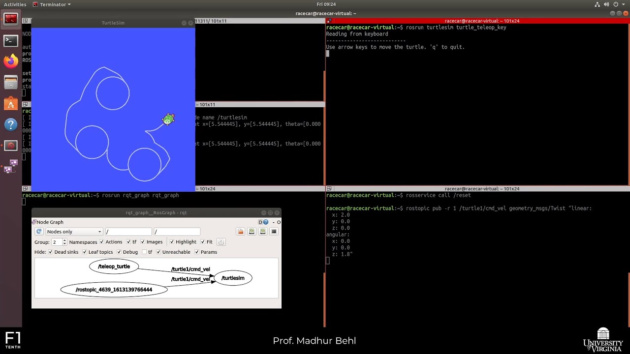 [F1tenth (F1/10) Lab 1]: Learning ROS with Turtlesim