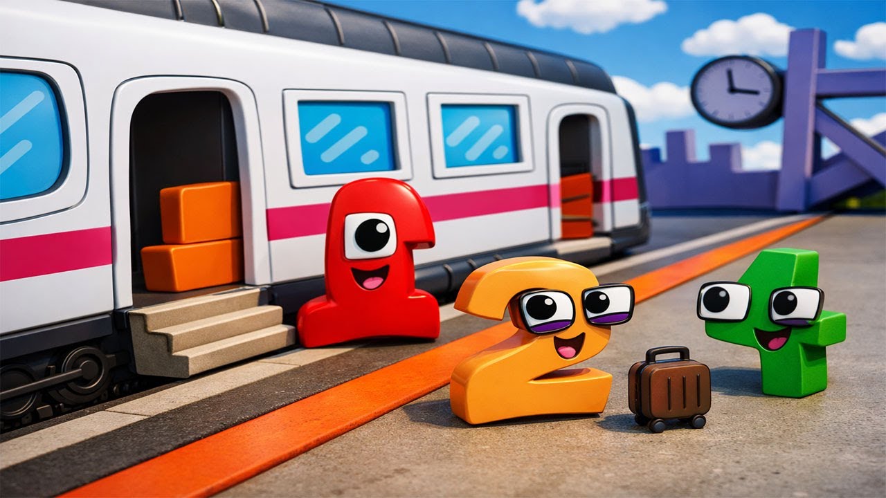 👉 Why Are Wonderland Numbers 1, 2 & 4 Riding a Train at the Station?! 😱🚆 (Wonderland Number Song)