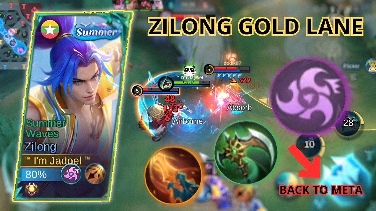 ZILONG GOLD LANE IS BACK!! COMBO EMBLEM & BUILD INI BIKIN MM MUSUH KOCAR KACIR | MLBB