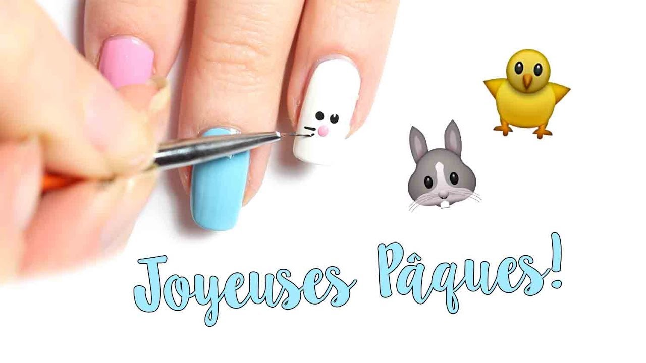🐰 Nail art très facile : Le mignon lapin de Pâques!