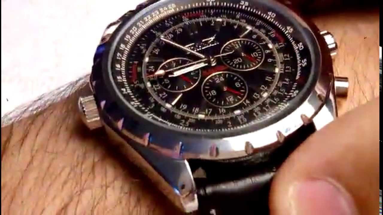 Relógio Importado Jaragar Cronógrafo Preto Automático