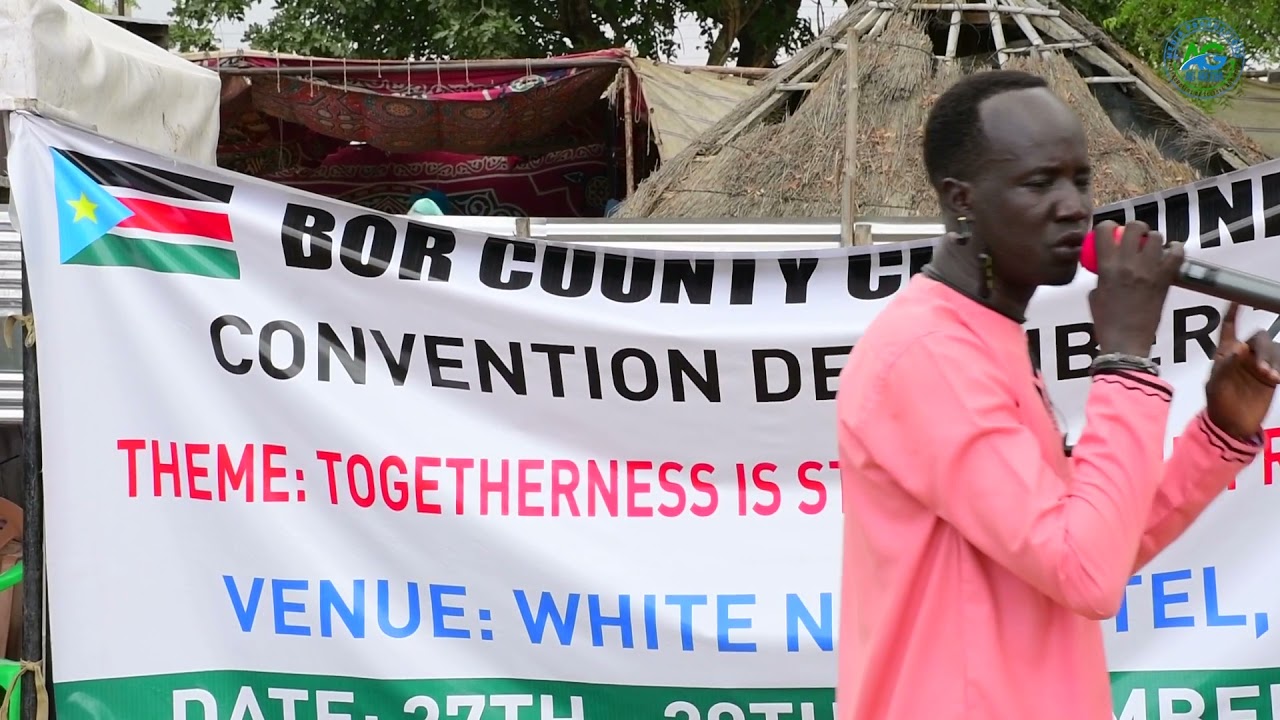 Bor Community elders dancing to the song of Emmanuel Reech during Bor County Convention in Bor.