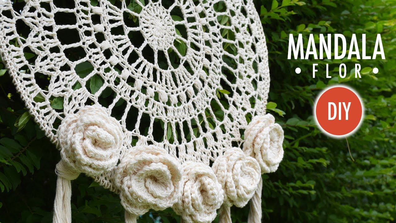 Как сделать цветочную мандалу — вязание крючком пошагово — Easy Dreamcatcher