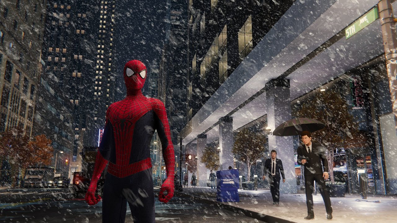 Traje Andrew Garfield combatendo crimes | Spider-Man Remastered com mais de 20 MODS