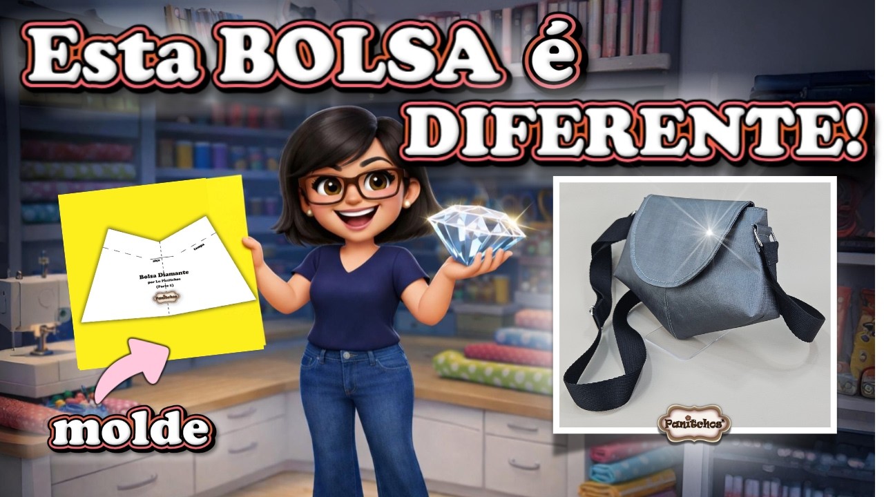 BOLSA diamante com ALÇA REGULÁVEL | não fique sem o MOLDE!!!