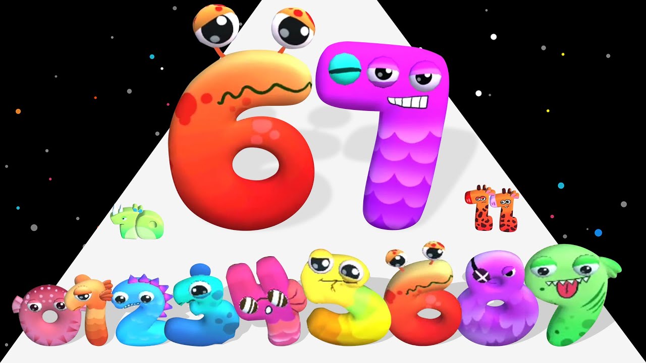 67: NUMBER EVOLUTION RUN - Level Up Number Max Level Gameplay (Number Run: Merge 3D Math Games)