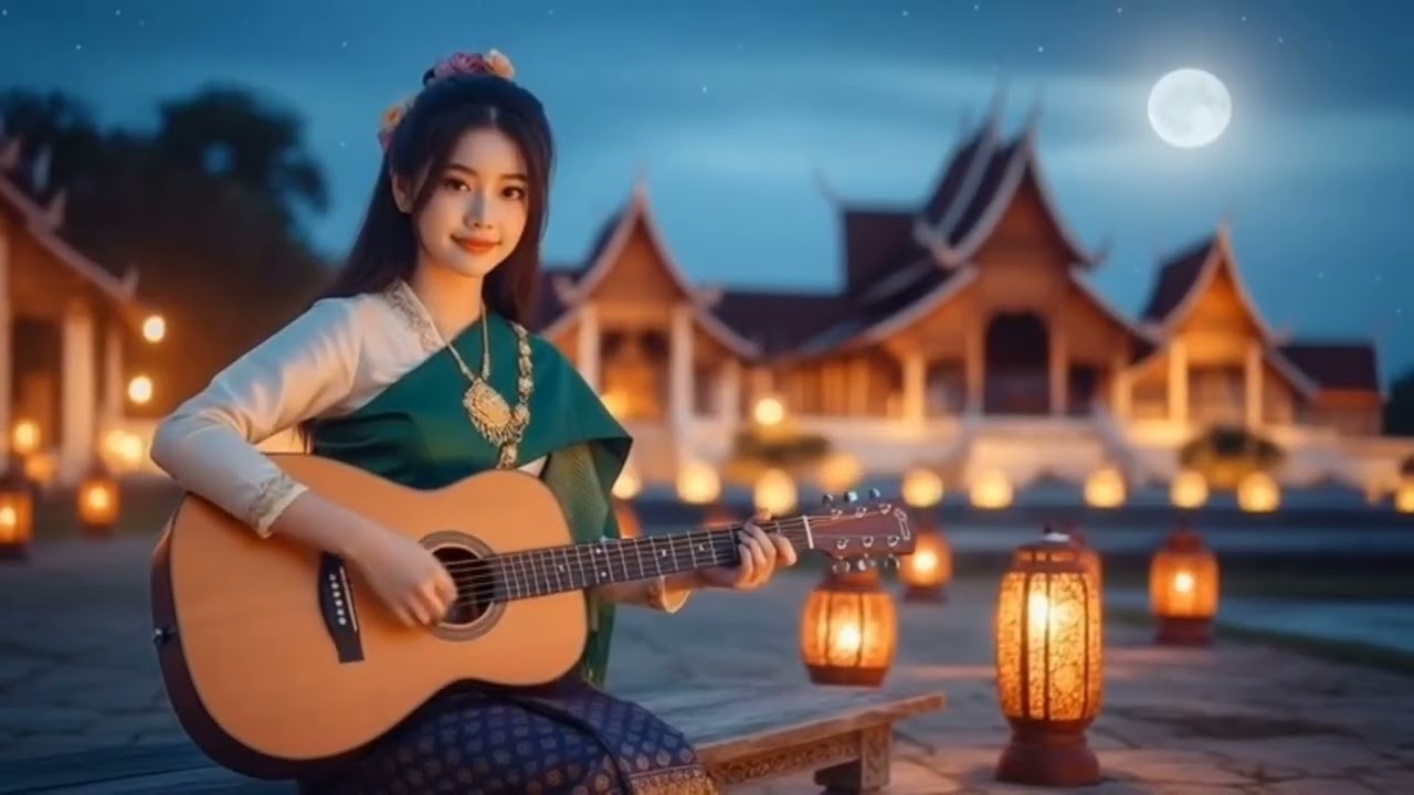 Playing guitar alone on a quiet night 