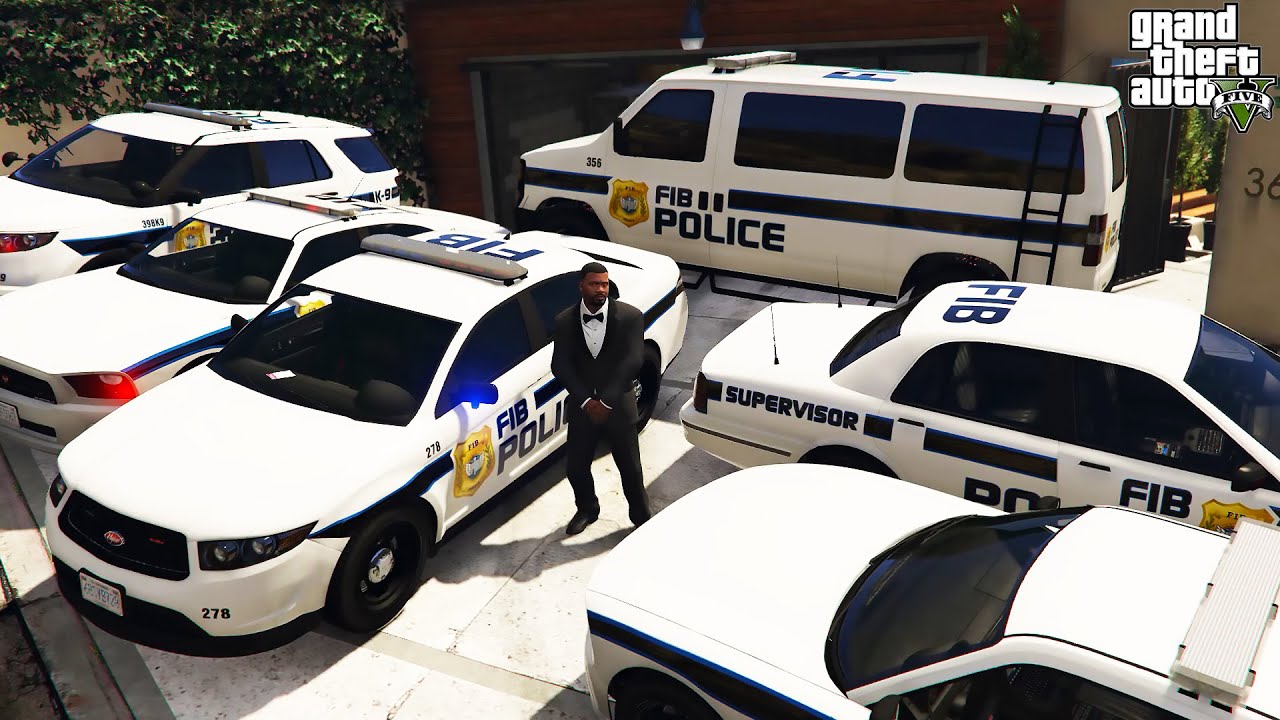 GTA 5 - Stealing Luxury FIB Police Vehicles with Franklin! (Real Life Vehicles)