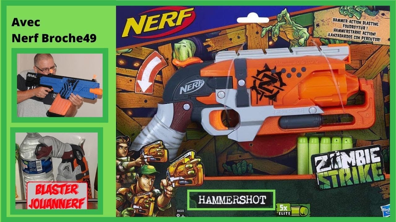 [REVUE] NERF ZOMBIE STRIKE HAMMERSHOT D'ORIGINE ET MODIFIE. En Français fr.