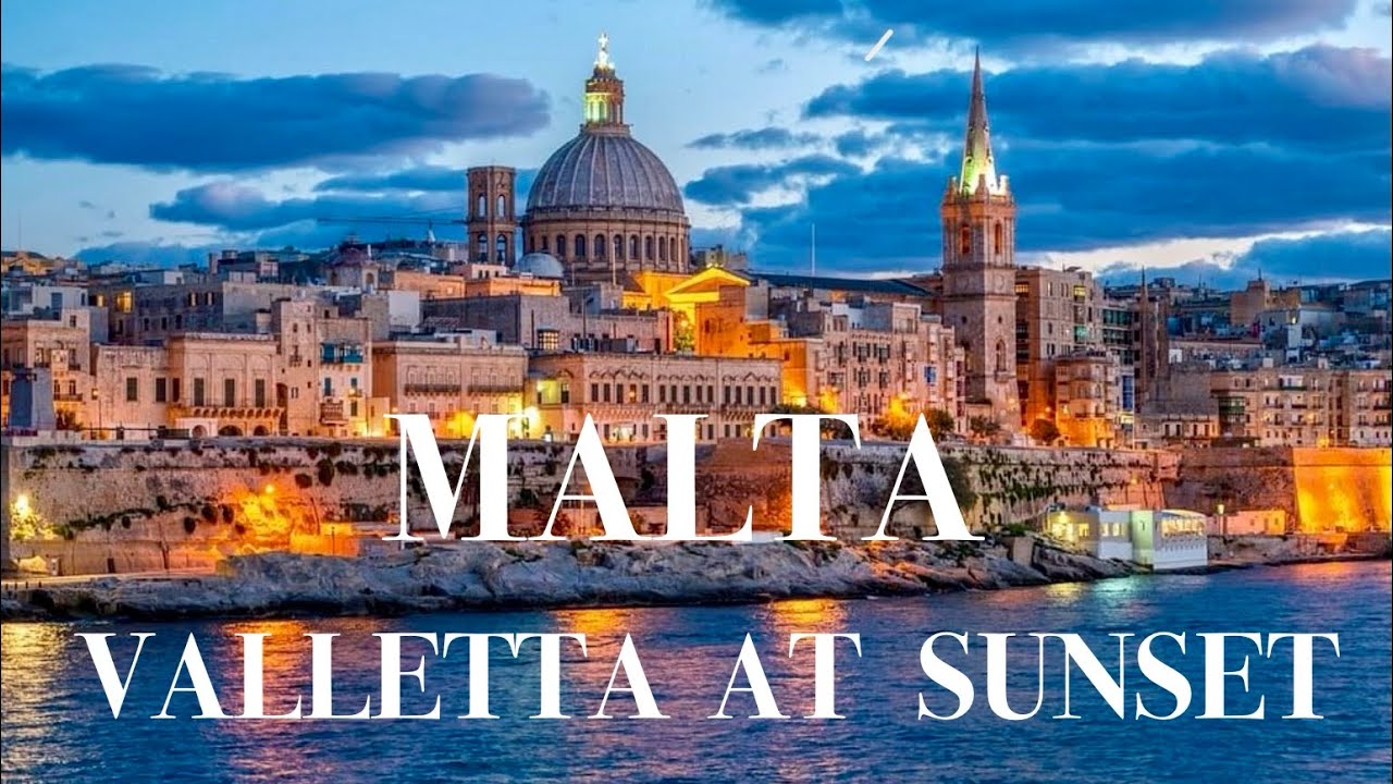 MALTA - VALLETTA Sunset Walking Tour in 4K, No Commentary