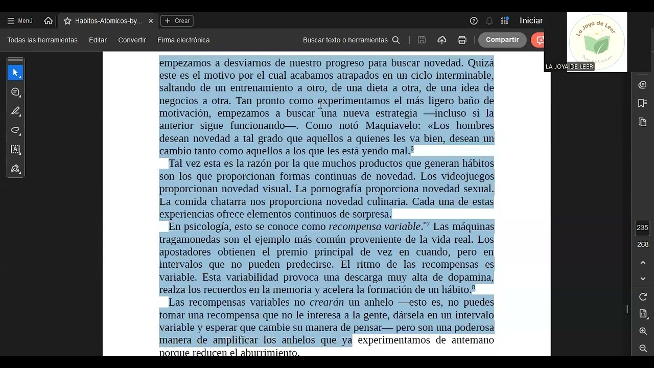 La Joya de Leer | Sesión 28 – Hábitos Atómicos