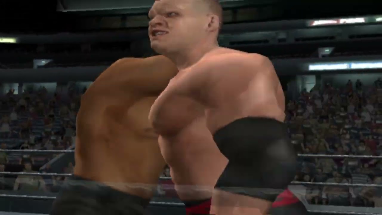 WWE Smackdown vs Raw 2008 — геймплей на PS2 — Кейн против Великого Хали