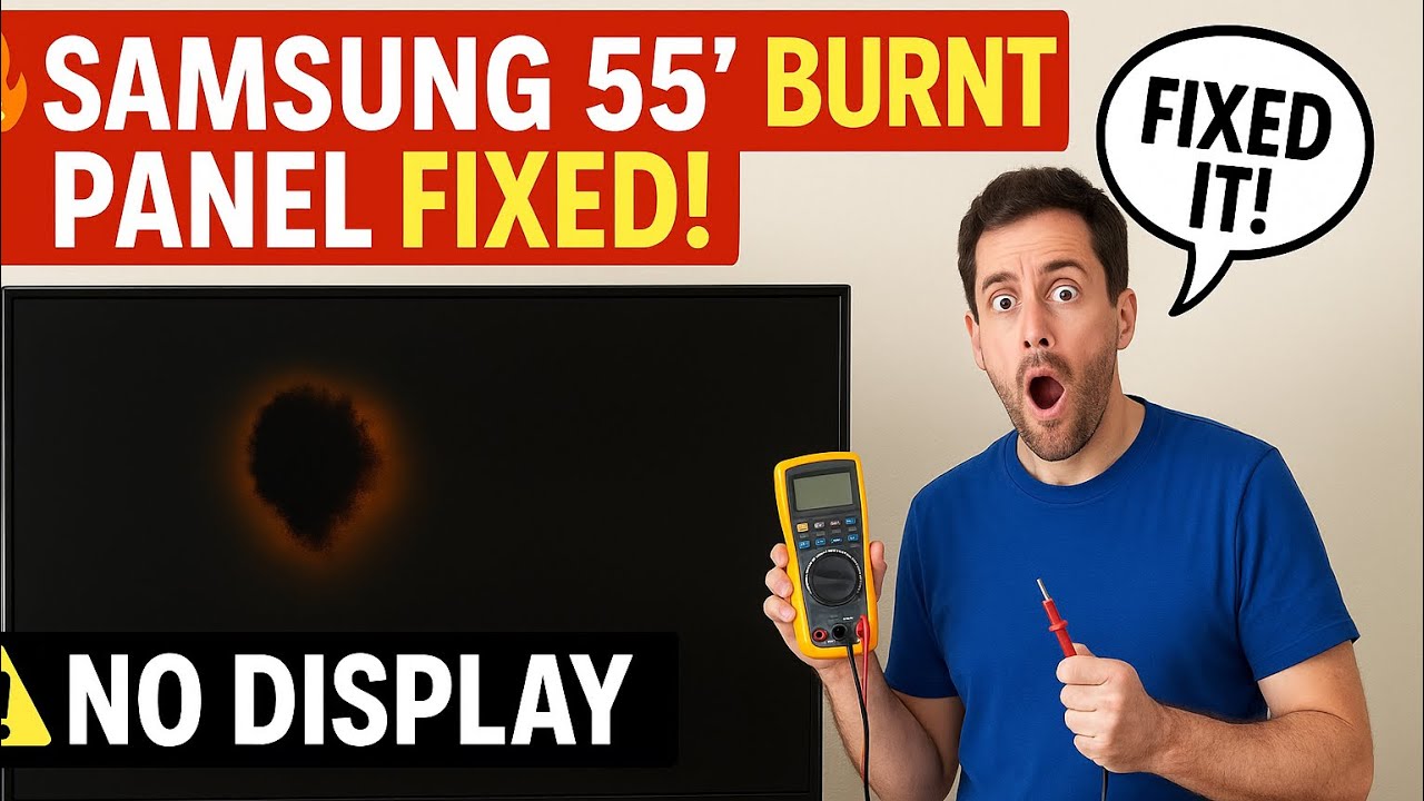 Samsung 55” TV Burnt Panel FIXED! | No Display to 100% Working 🔧🔥