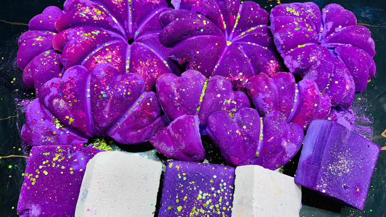 Purple Pumpkins and plain Gym Chalk  ASMR Reform | Crispy Dyed Chalk