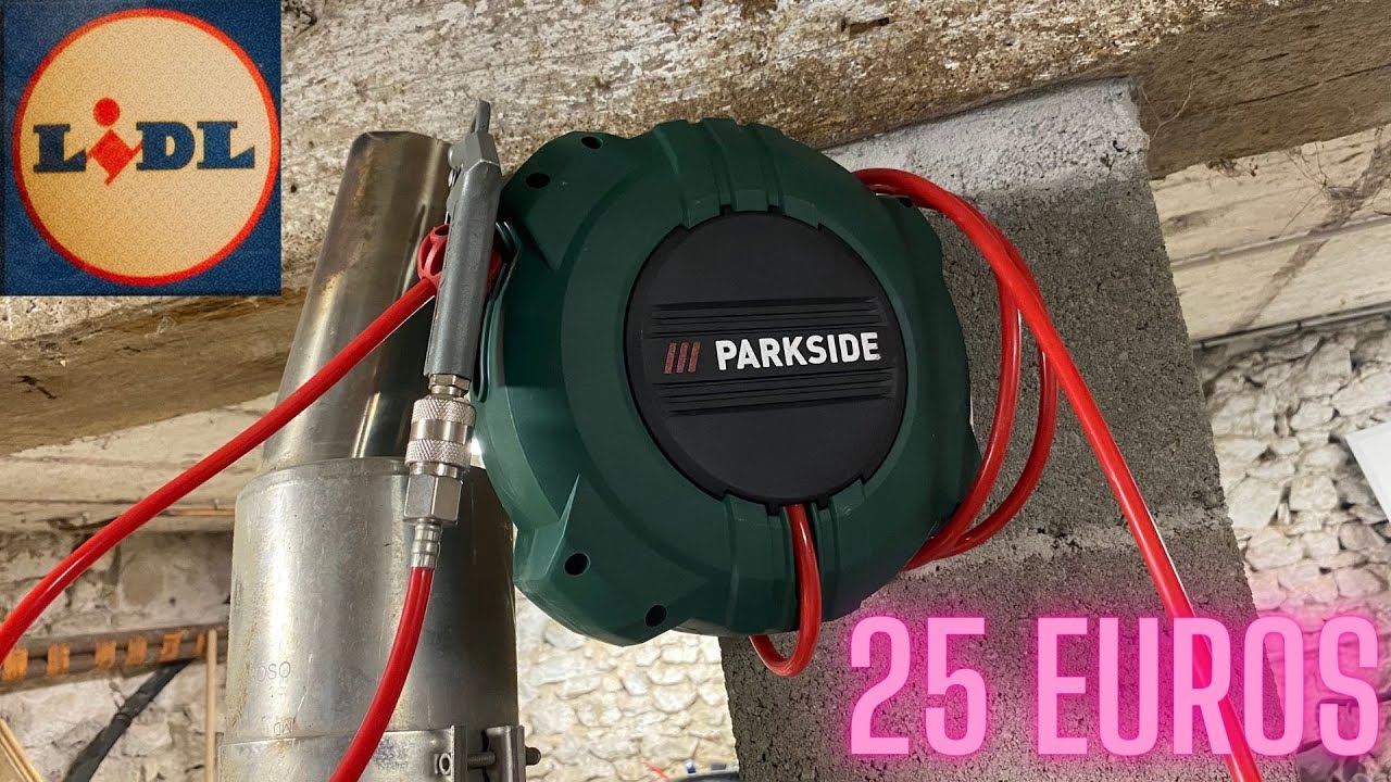 TEST de l'enrouleur pneumatique PARKSIDE a 25 euros!!!