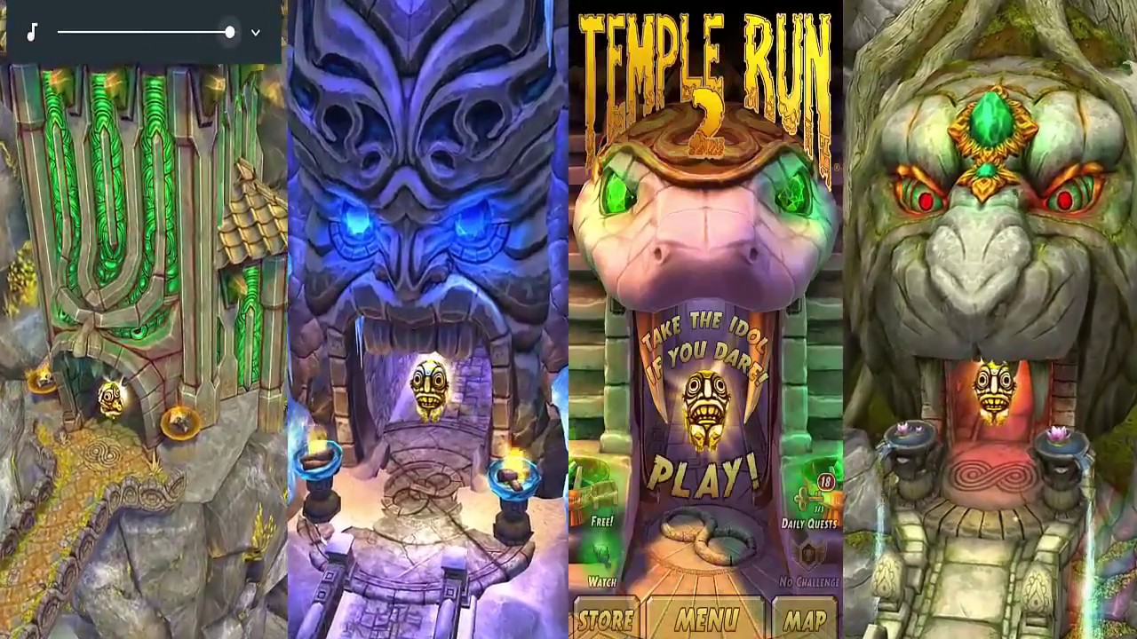 Temple Run 2 Scarlett Fox Run -  Sky Summit Vs Frozen Shadows Vs Blazing Sands Vs Lost Jungle