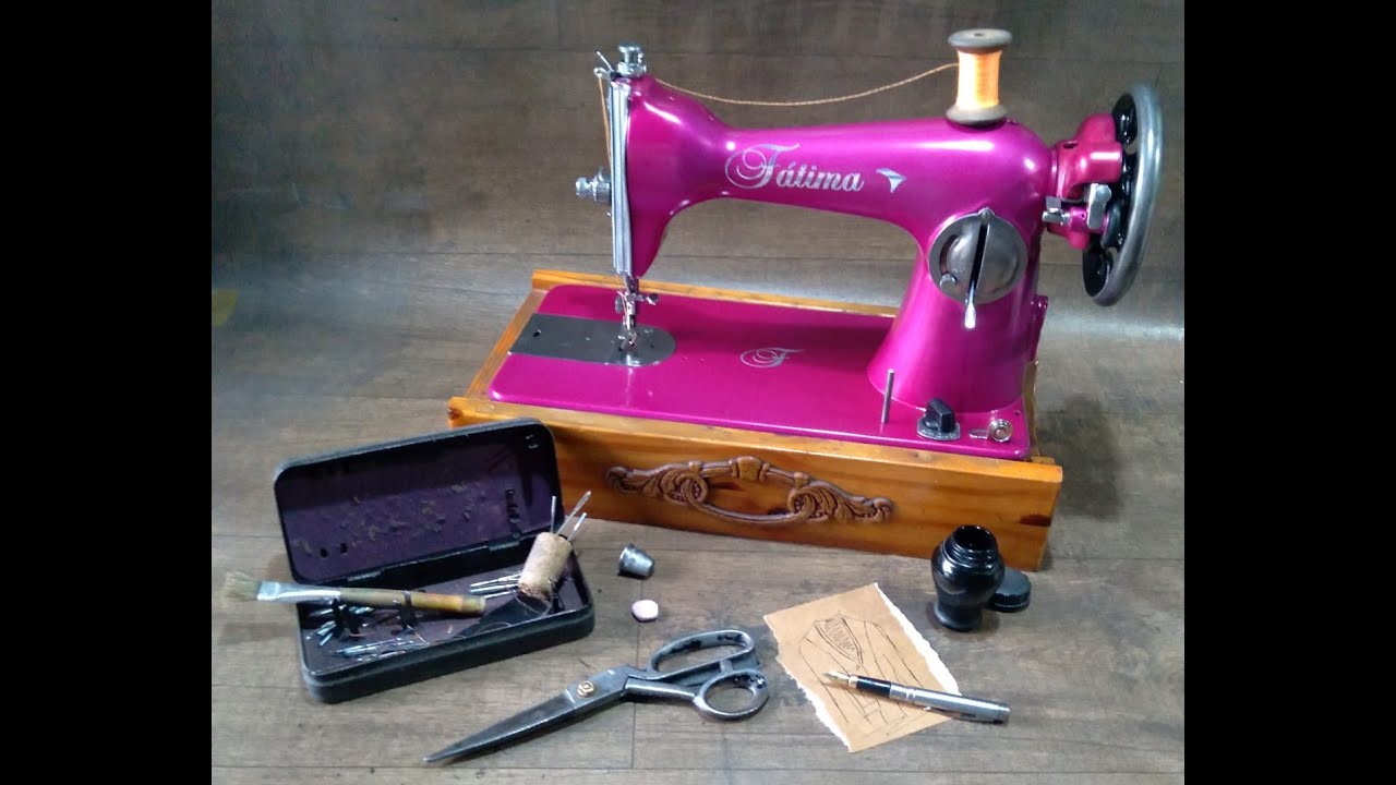 Restauro e personalização máquina de costura antiga Minerva, uma deusa da arte