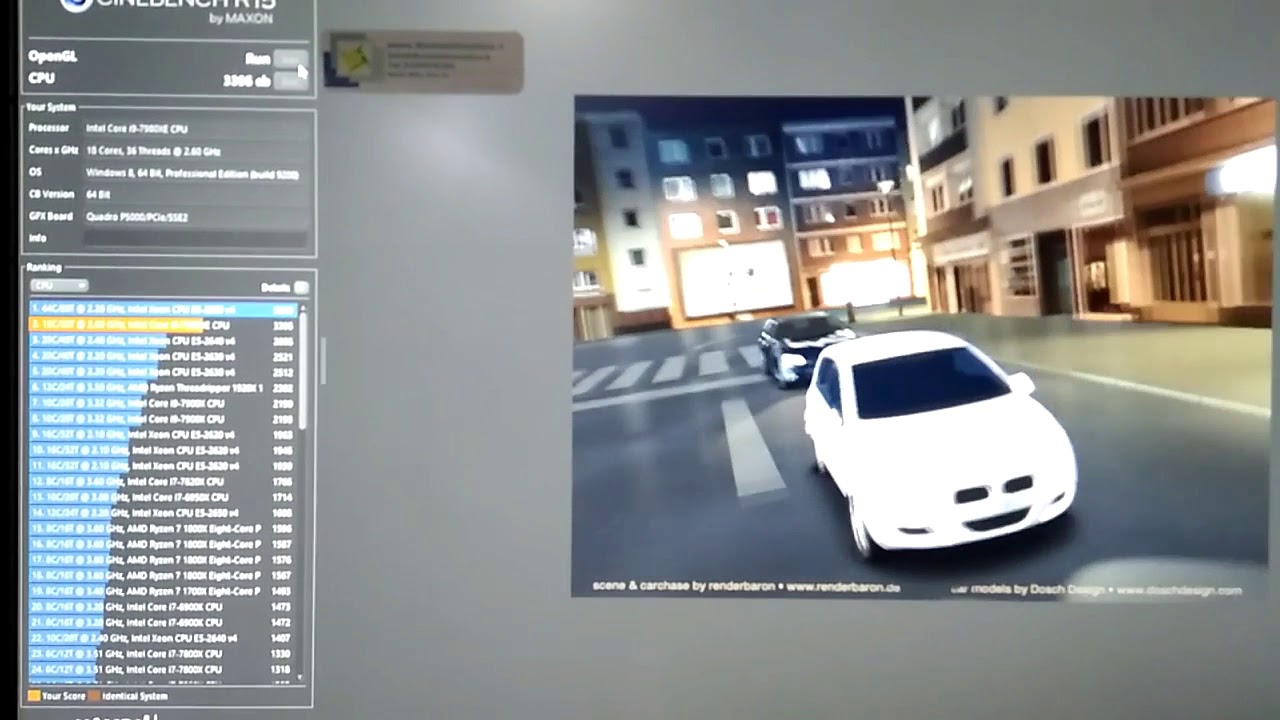 Workstationshop.it  Monster I9 7980XE 18 Core Nvidia Quadro P5000 Cinebench Test