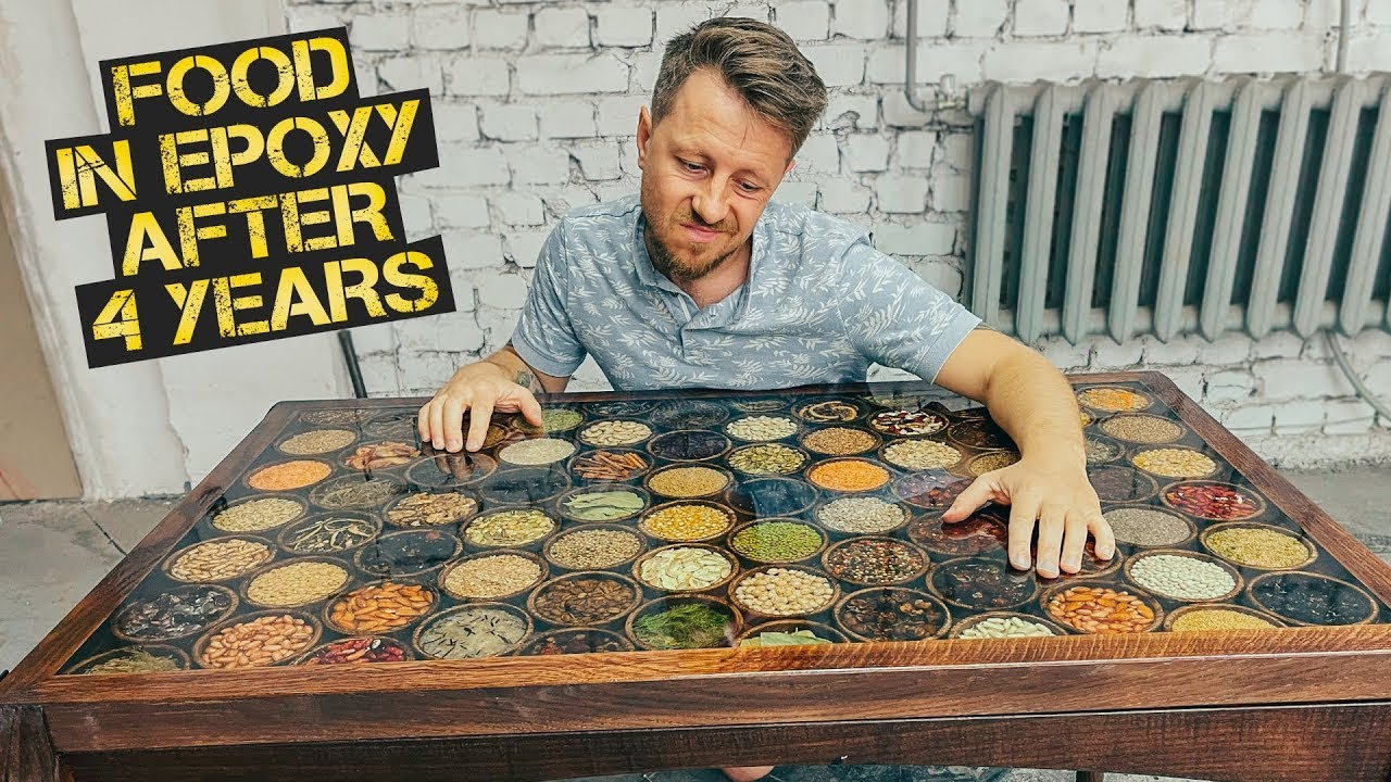 What happened to the food in epoxy after 4 years