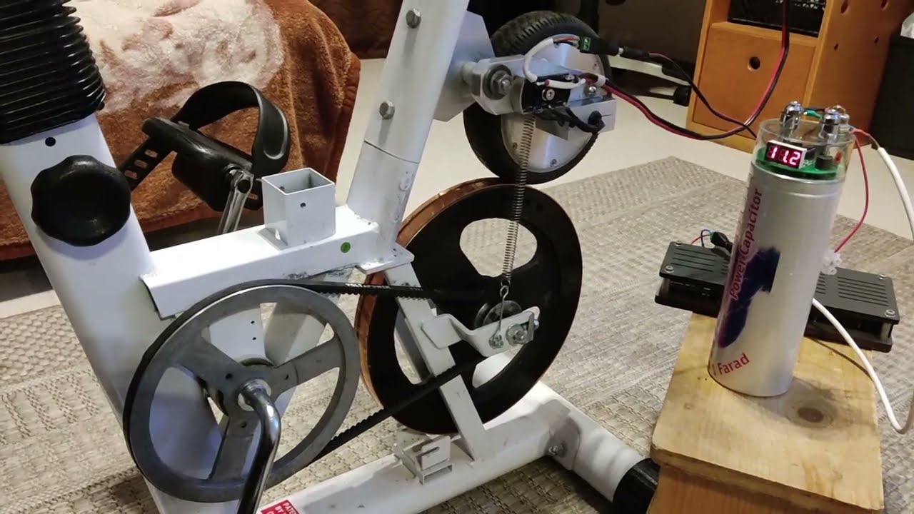 Велотренажер с генератором. DIY Bike Generator.