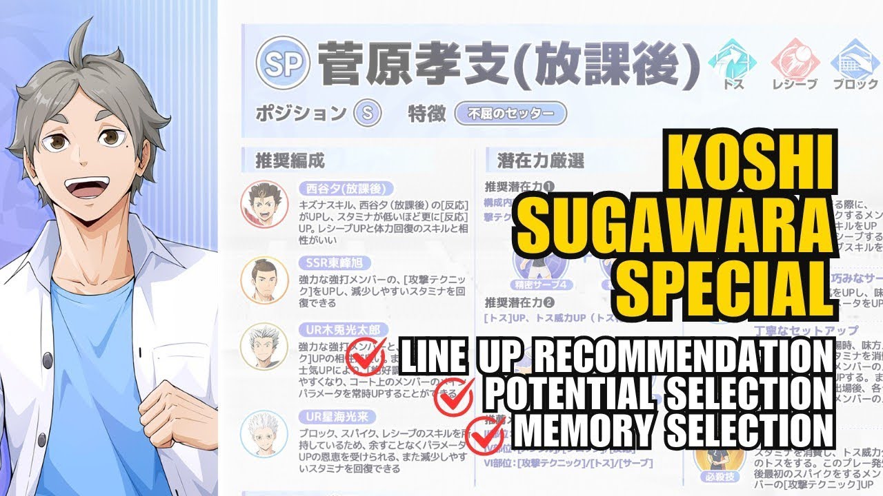 SUGAWARA SP BUILD GUILD RECOMMENDATION - ハイキュー!!FLY HIGH