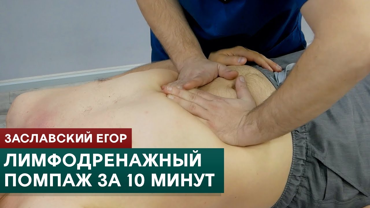 Лимфодренажный помпаж за 10 минут. Висцеральный массаж живота.  Заславский Егор