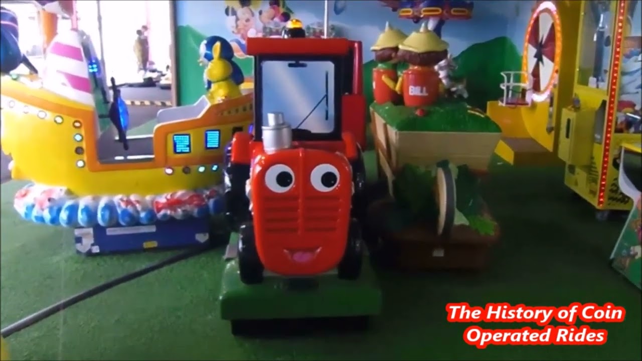2000s Jolly Roger Coin Operated Tractor Kiddie Ride - Troy The Tractor (Video Option)