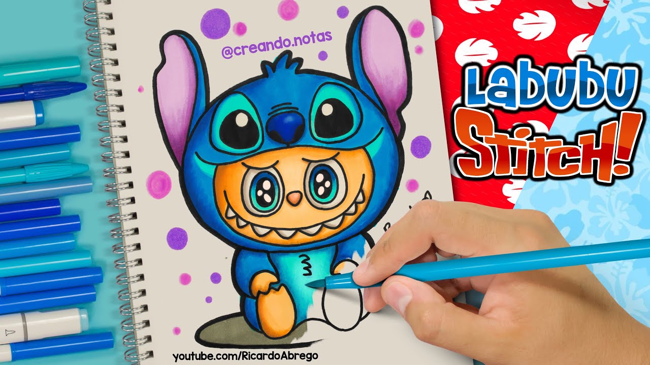 Como dibujar un LABUBU disfrazado de STITCH - #dibujo #dibujosfaciles #labubu #stitch #drawing #idea