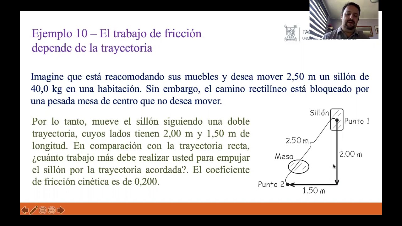 Ejemplo 10 - El trabajo de fricción depende de la trayectoria