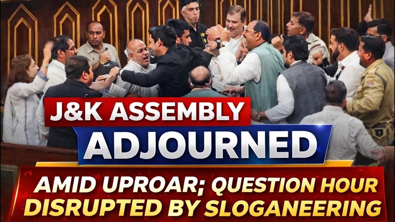 J&K Assembly Adjourned Amid Uproar, Question Hour Disrupted by Sloganeering