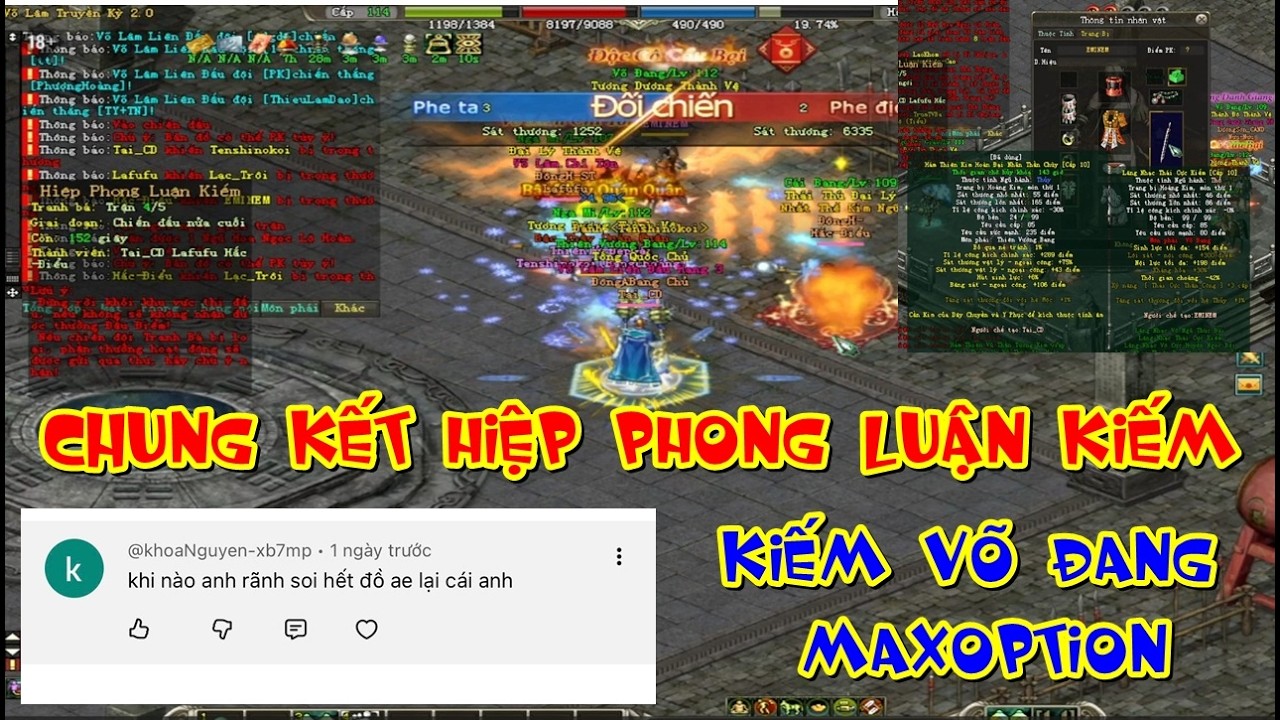 Show Đồ HKMP trận Chung Kế9t Hiệp Phong Luận Kiếm Toàn Hàng Khủng Trong Võ Lâm Truyền Kỳ 2.0 PC