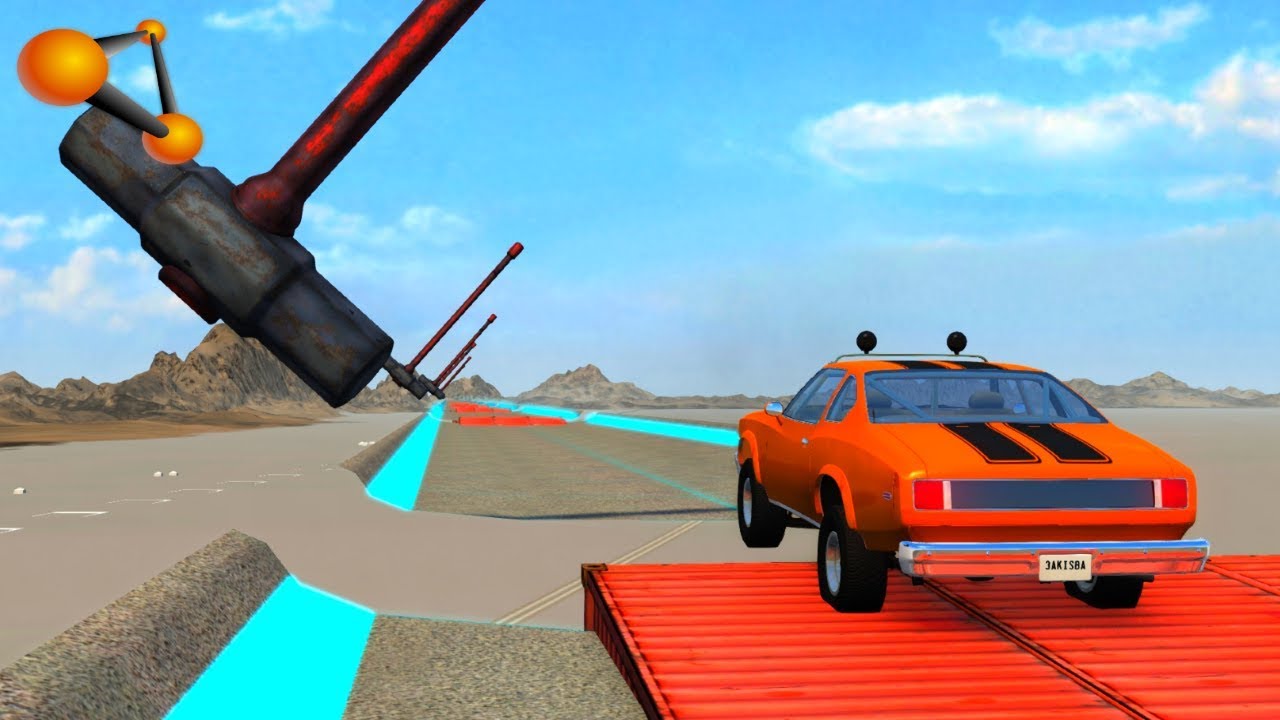 BeamNG.drive - Giant Hammers Against Cars #3