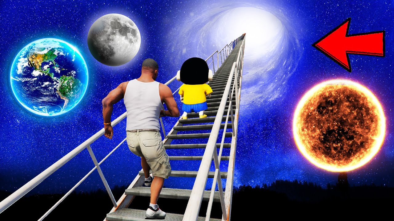 SHINCHAN AND FRANKLIN FOUND A ROAD TO SPACE IN GTA 5