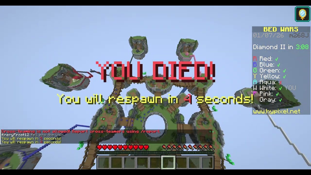 young adolecent absolutley demolishes teams in bedwars but still loses:)
