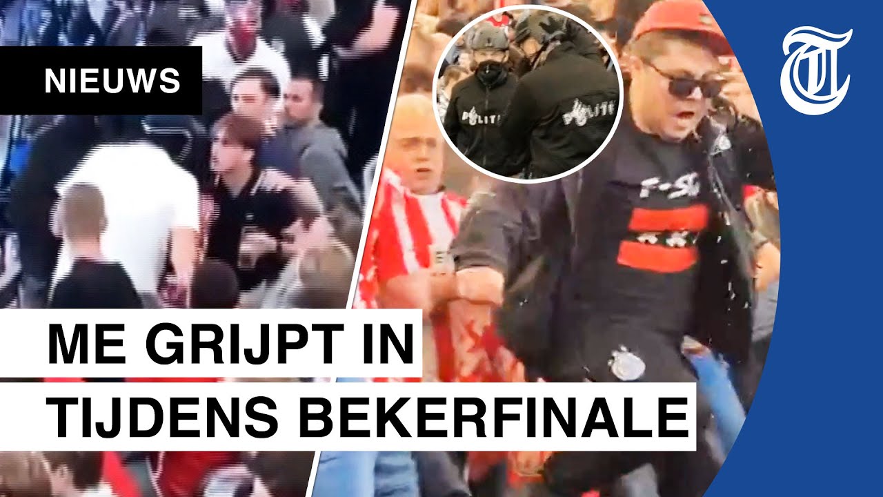 Rellen bij bekerfinale: Ajax-supporters dringen PSV-vak binnen