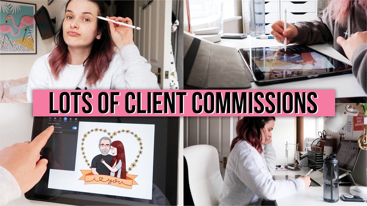 LOGO DESIGN & COUPLES PORTRAITS ON PROCREATE | Studio Vlog