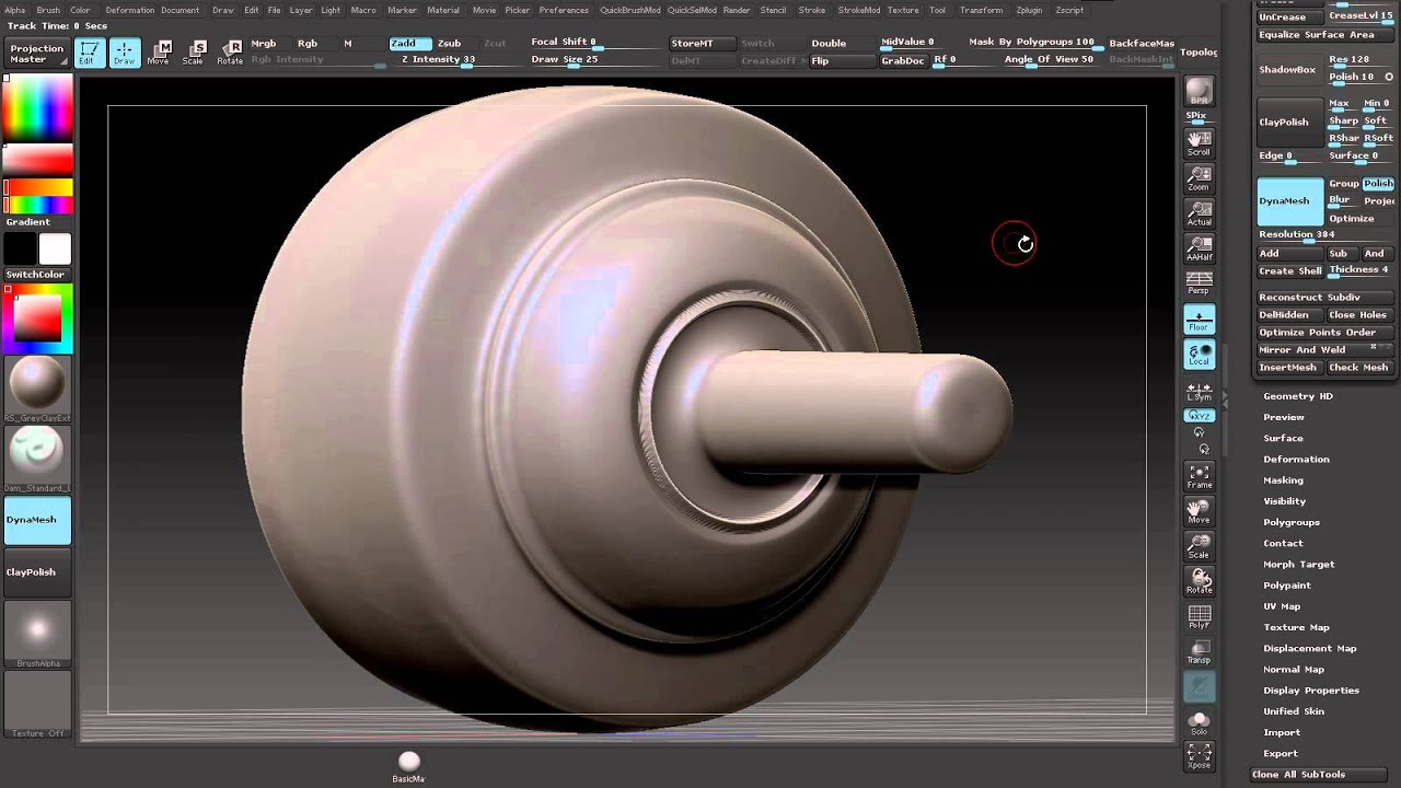 Zbrush 4.0r2 Creating a Mechanical Insert Brush