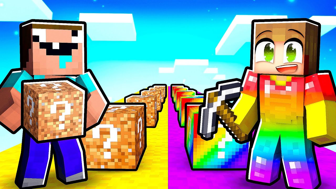 Valsspelen In Een Lucky Block Race Tegen Noob! (Minecraft)