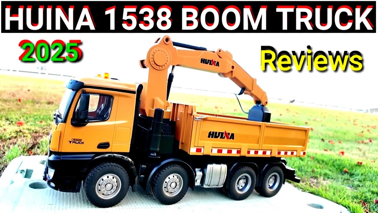 HUINA 1538 Boom Truck1/14 2.4G 26CH Semi-alloy RC Car Grabbing Wood Dump Truck 3-in-1 Vehicle Model