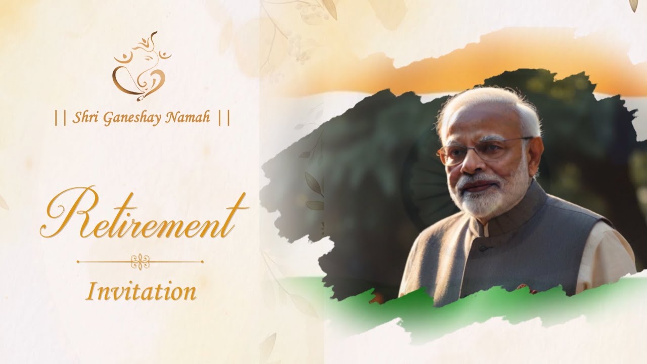 Retirement Invitation Video | Floral theme | Green FX (Design Code: R245146)