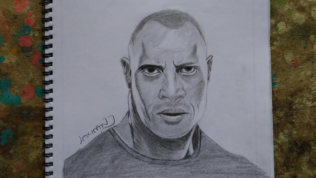 Dwayne jhonson - The Rock pencil drawing